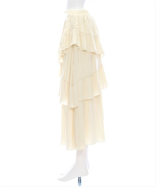 clear（クリア）の「【低身長サイズ有】ランダムフリルロングスカート[着回し抜群 大人 カジュアル]（スカート・レディース・ブラック/アイボリー/ブラック系その他・F/XS）」の13枚目の写真