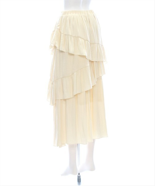 clear（クリア）の「【低身長サイズ有】ランダムフリルロングスカート[着回し抜群 大人 カジュアル]（スカート・レディース・ブラック/アイボリー/ブラック系その他・F/XS）」の14枚目の写真