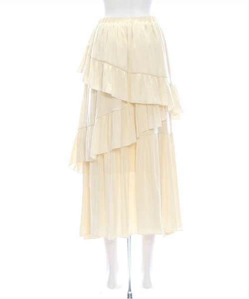 clear（クリア）の「【低身長サイズ有】ランダムフリルロングスカート[着回し抜群 大人 カジュアル]（スカート・レディース・ブラック/アイボリー/ブラック系その他・F/XS）」の15枚目の写真