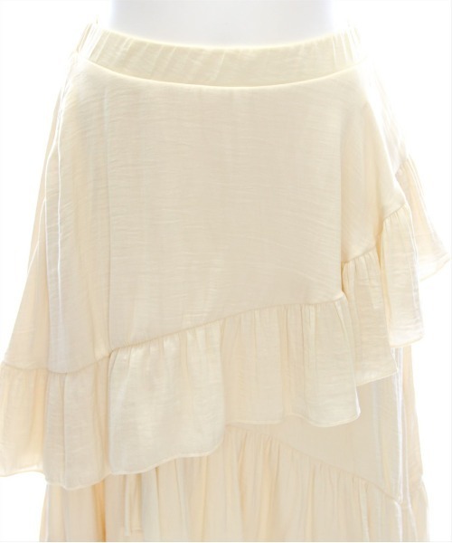 clear（クリア）の「【低身長サイズ有】ランダムフリルロングスカート[着回し抜群 大人 カジュアル]（スカート・レディース・ブラック/アイボリー/ブラック系その他・F/XS）」の5枚目の写真