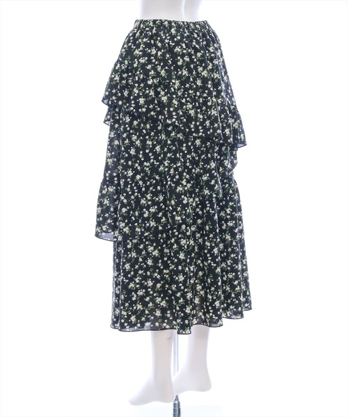 clear（クリア）の「【低身長サイズ有】ランダムフリルロングスカート[着回し抜群 大人 カジュアル]（スカート・レディース・ブラック/アイボリー/ブラック系その他・F/XS）」の18枚目の写真