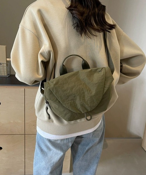 Miniministore(ミニミニストア)の「ショルダーバッグ ナイロン斜めがけバッグ(ショルダーバッグ・レディース・ワインレッド/ベージュ/カーキ/アイボリー/ブラック/ブルー・FREE)」の18枚目の写真