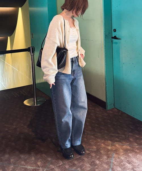 CANAL JEAN(キャナルジーン)の「El mar クルーネックカーディガン(カーディガン/ボレロ・レディース・ピンク/ベージュ/ネイビー・ONE SIZE)」の12枚目の写真