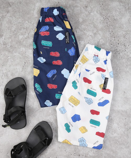 DILASH（ディラッシュ）の「ブロック柄5分丈パンツ（その他パンツ・キッズ・オフホワイト/ネイビー・80/90/100/110/120/130/140）」の5枚目の写真