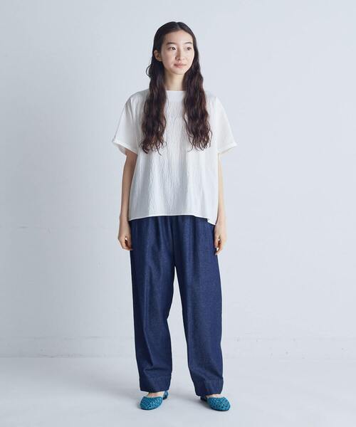 conges payes ADIEU TRISTESSE(コンジェ ペイエ アデュートリステス)の「布帛×ジャージバスクシャツ(シャツ/ブラウス・レディース・ベージュ/ブラック/ホワイト・38)」の5枚目の写真