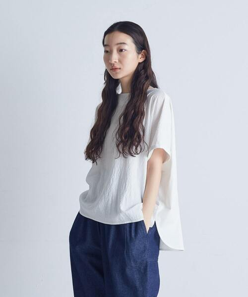 conges payes ADIEU TRISTESSE(コンジェ ペイエ アデュートリステス)の「布帛×ジャージバスクシャツ(シャツ/ブラウス・レディース・ベージュ/ブラック/ホワイト・38)」の8枚目の写真