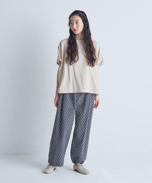 conges payes ADIEU TRISTESSE(コンジェ ペイエ アデュートリステス)の「布帛×ジャージバスクシャツ(シャツ/ブラウス・レディース・ベージュ/ブラック/ホワイト・38)」の12枚目の写真