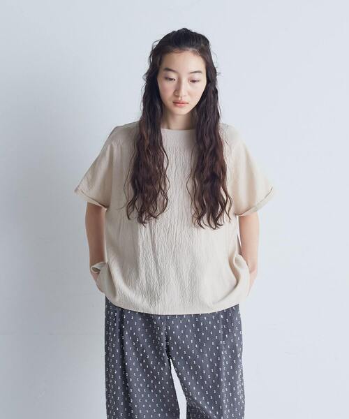conges payes ADIEU TRISTESSE(コンジェ ペイエ アデュートリステス)の「布帛×ジャージバスクシャツ(シャツ/ブラウス・レディース・ベージュ/ブラック/ホワイト・38)」の15枚目の写真