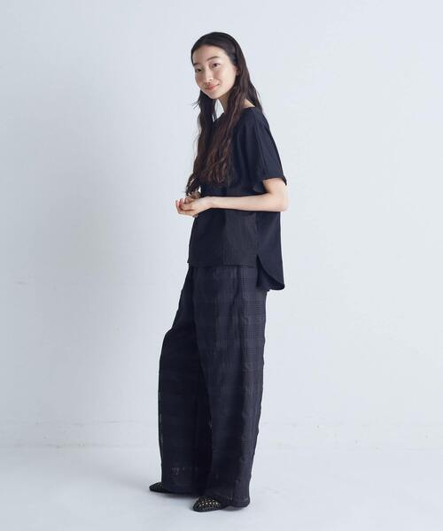 conges payes ADIEU TRISTESSE(コンジェ ペイエ アデュートリステス)の「布帛×ジャージバスクシャツ(シャツ/ブラウス・レディース・ベージュ/ブラック/ホワイト・38)」の22枚目の写真