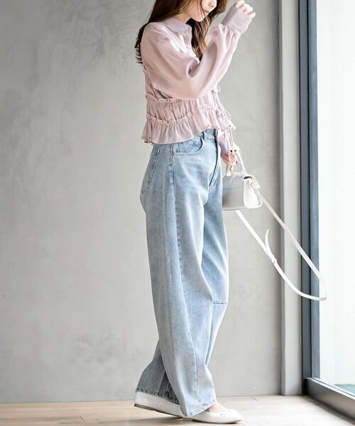 rps（アールピーエス）の「ビスチェ付きシアーブラウス（シャツ/ブラウス・レディース・グレイッシュベージュ/オフホワイト/ブルー/ブラック・フリー）」の19枚目の写真