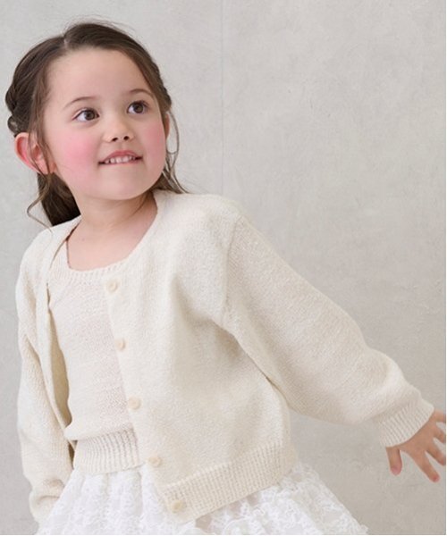 petit main（プティマイン）の「【リンク】ニットアンサンブル(キッズ)（アンサンブル・キッズ・キナリ/クリーム・M/S/L）」の4枚目の写真