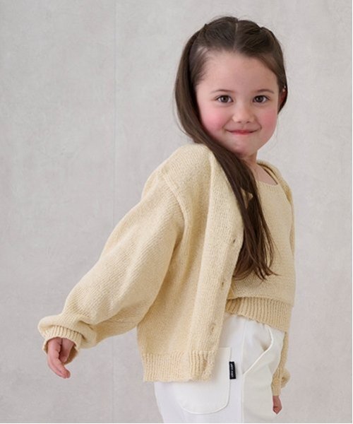 petit main（プティマイン）の「【リンク】ニットアンサンブル(キッズ)（アンサンブル・キッズ・キナリ/クリーム・M/S/L）」の6枚目の写真
