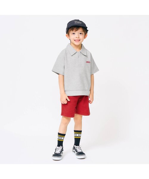 apres les cours（アプレレクール）の「ハーフジップセットアップ（セットアップ・キッズ・レッド/グリーン・130/120/110/100/90/80）」の3枚目の写真