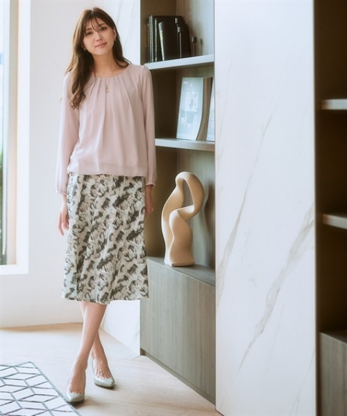 7days Life Styling(セブンデイズライフスタイリング)の「マーブル柄フレアスカート<大きいサイズ有>(スカート・レディース・ブラック系/ブラウン系・S/M/L/LL/3L)」の16枚目の写真