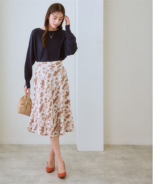 7days Life Styling(セブンデイズライフスタイリング)の「マーブル柄フレアスカート<大きいサイズ有>(スカート・レディース・ブラック系/ブラウン系・S/M/L/LL/3L)」の11枚目の写真