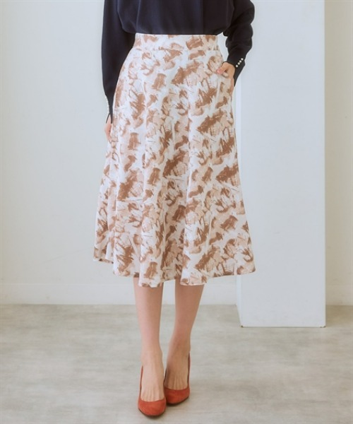 7days Life Styling(セブンデイズライフスタイリング)の「マーブル柄フレアスカート<大きいサイズ有>(スカート・レディース・ブラック系/ブラウン系・S/M/L/LL/3L)」の10枚目の写真