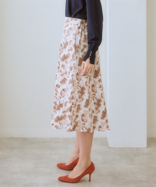 7days Life Styling(セブンデイズライフスタイリング)の「マーブル柄フレアスカート<大きいサイズ有>(スカート・レディース・ブラック系/ブラウン系・S/M/L/LL/3L)」の9枚目の写真
