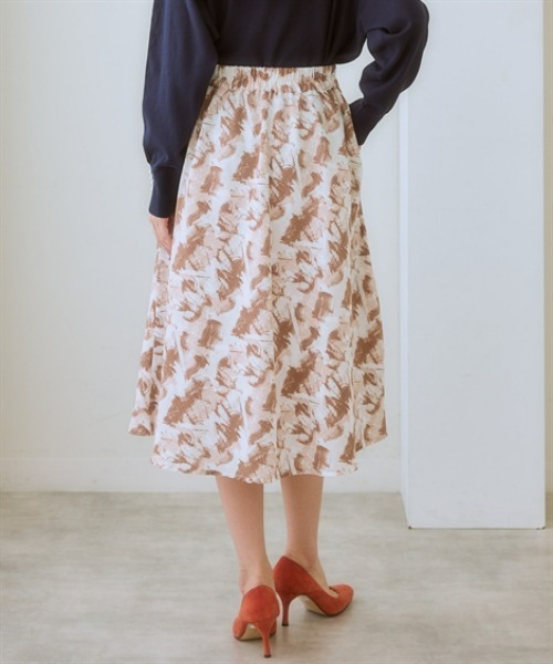 7days Life Styling(セブンデイズライフスタイリング)の「マーブル柄フレアスカート<大きいサイズ有>(スカート・レディース・ブラック系/ブラウン系・S/M/L/LL/3L)」の8枚目の写真