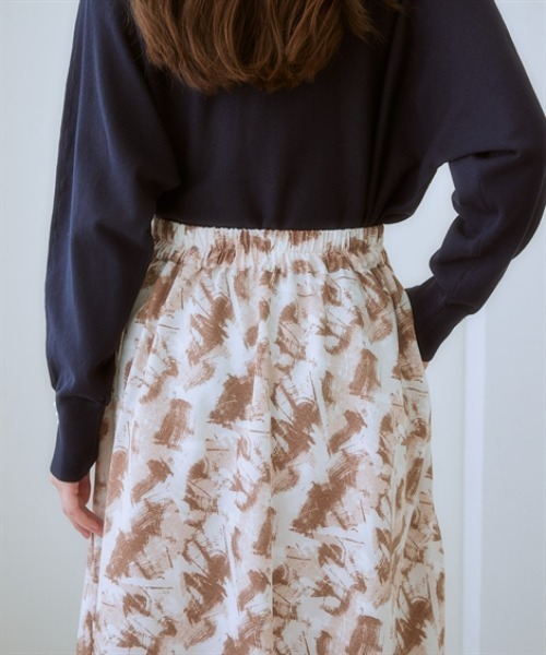 7days Life Styling(セブンデイズライフスタイリング)の「マーブル柄フレアスカート<大きいサイズ有>(スカート・レディース・ブラック系/ブラウン系・S/M/L/LL/3L)」の5枚目の写真