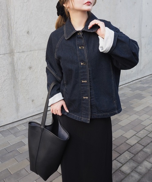 結婚祝い sleeve raglan denim ラグランスリーブ ロールアップ /袖 jacket ジャケット・アウター