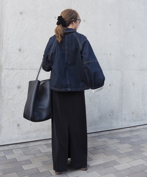 raglan sleeve denim jacket /袖 ロールアップ ラグランスリーブ