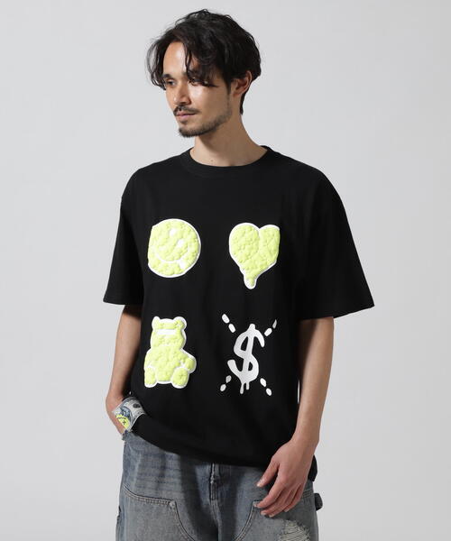 STUD MUFFIN(スタッドマフィン)の「STUD MUFFIN/スタッドマフィン/4モチーフ SS TEE(Tシャツ/カットソー・メンズ・ホワイト/ブラック・2/3/4)」の1枚目の写真