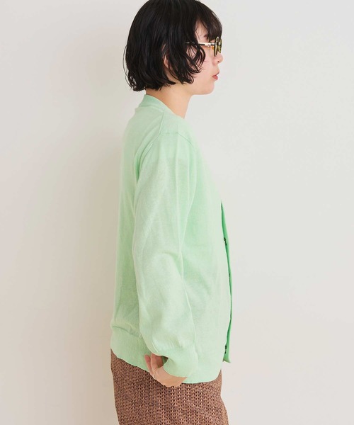 I am I in fact...（アイアムアイインファクト）の「C/Li数字刺繍　Vカーディガン（カーディガン/ボレロ・レディース・ホワイト/チャコールグレー/ピンク/イエロー/グリーン・FREE）」の10枚目の写真