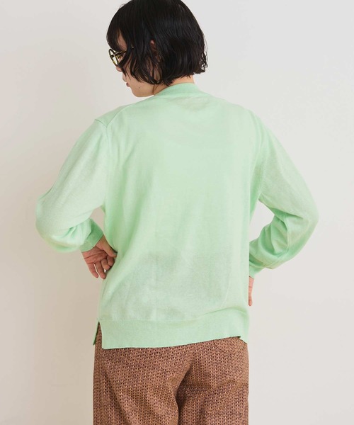 I am I in fact...（アイアムアイインファクト）の「C/Li数字刺繍　Vカーディガン（カーディガン/ボレロ・レディース・ホワイト/チャコールグレー/ピンク/イエロー/グリーン・FREE）」の9枚目の写真