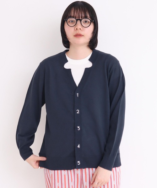 I am I in fact...（アイアムアイインファクト）の「C/Li数字刺繍　Vカーディガン（カーディガン/ボレロ・レディース・ホワイト/チャコールグレー/ピンク/イエロー/グリーン・FREE）」の19枚目の写真