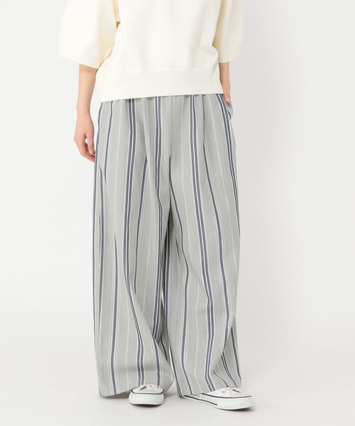 studio CLIP（スタディオクリップ）の「ドビーストライプイージーパンツ[プチサイズあり]（その他パンツ・レディース・ブラック/アイボリー/ベージュ/ライトグリーン・PF/FREE）」の22枚目の写真
