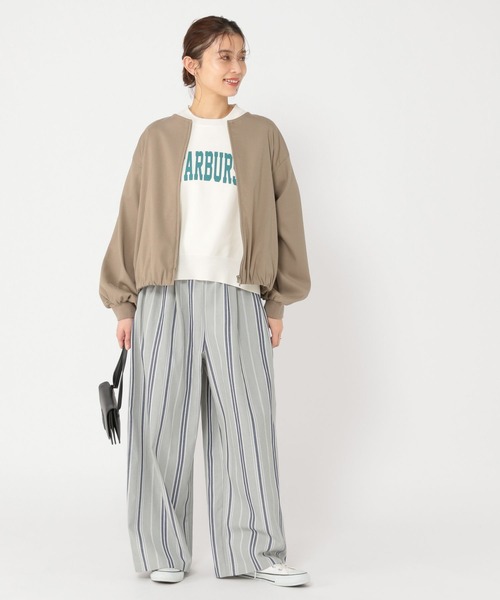 studio CLIP（スタディオクリップ）の「ドビーストライプイージーパンツ[プチサイズあり]（その他パンツ・レディース・ブラック/アイボリー/ベージュ/ライトグリーン・PF/FREE）」の20枚目の写真