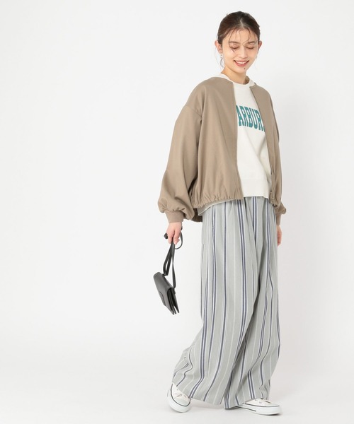 studio CLIP（スタディオクリップ）の「ドビーストライプイージーパンツ[プチサイズあり]（その他パンツ・レディース・ブラック/アイボリー/ベージュ/ライトグリーン・PF/FREE）」の18枚目の写真