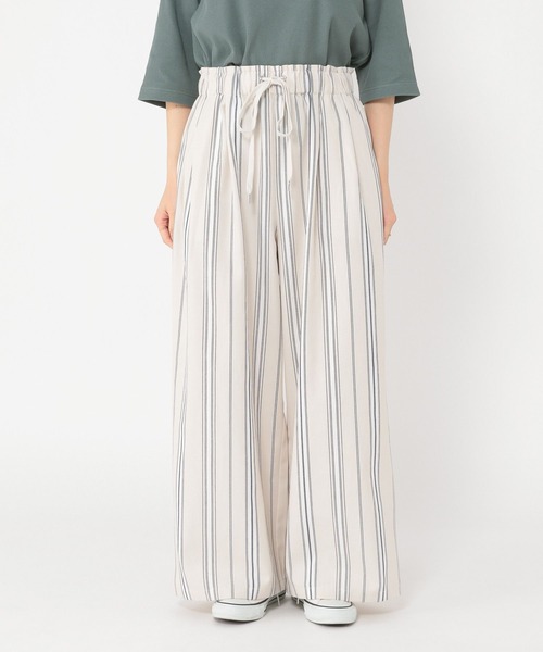 studio CLIP（スタディオクリップ）の「ドビーストライプイージーパンツ[プチサイズあり]（その他パンツ・レディース・ブラック/アイボリー/ベージュ/ライトグリーン・PF/FREE）」の17枚目の写真