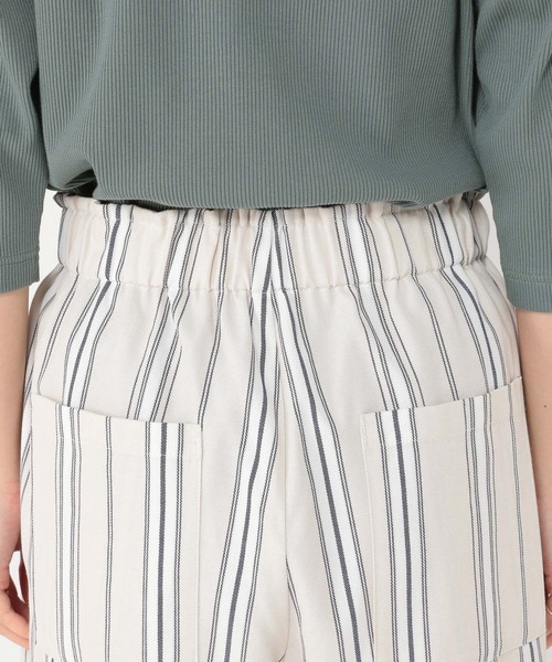 studio CLIP（スタディオクリップ）の「ドビーストライプイージーパンツ[プチサイズあり]（その他パンツ・レディース・ブラック/アイボリー/ベージュ/ライトグリーン・PF/FREE）」の11枚目の写真