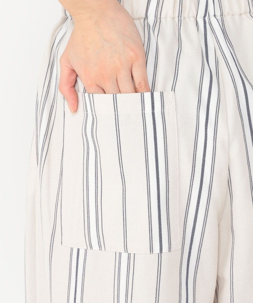 studio CLIP（スタディオクリップ）の「ドビーストライプイージーパンツ[プチサイズあり]（その他パンツ・レディース・ブラック/アイボリー/ベージュ/ライトグリーン・PF/FREE）」の10枚目の写真