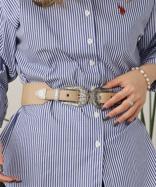 ROOPTOKYO(ループトウキョウ)の「ウエスタン ダブルバックルゴムベルト メンズ 夏物 夏服(ベルト・レディース・キャメル/ベージュ/ブラック・FREE)」の20枚目の写真