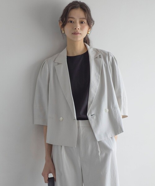 リネンレーヨンテーラードジャケット jun ashida - リネンレーヨンテーラードジャケット | ONLINE STORE