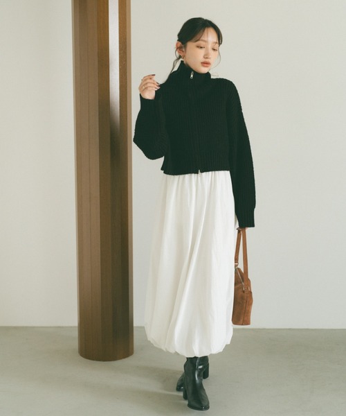 VANNIE U(ヴァニーユー)の「バルーンロングスカート(スカート・レディース・ブラック/ホワイト・FREE)」の18枚目の写真