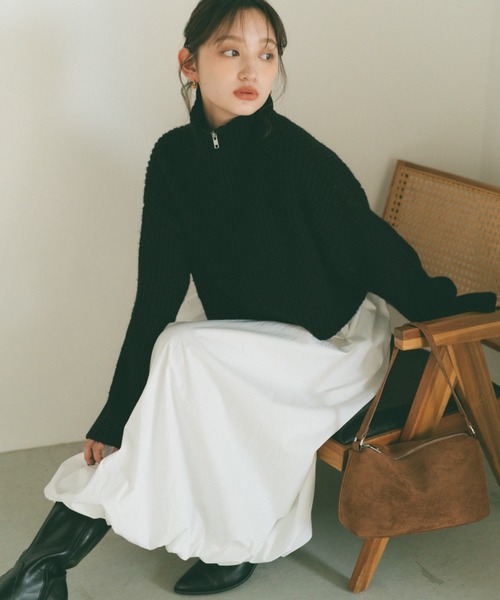 VANNIE U(ヴァニーユー)の「バルーンロングスカート(スカート・レディース・ブラック/ホワイト・FREE)」の19枚目の写真