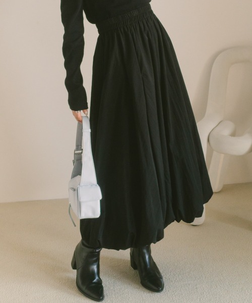 VANNIE U(ヴァニーユー)の「バルーンロングスカート(スカート・レディース・ブラック/ホワイト・FREE)」の21枚目の写真