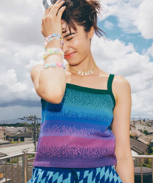 Siblings(シブリングス)の「Square Cami(キャミソール・レディース・レインボー/グリーン/ライトブルー・LARGE/SMALL)」の1枚目の写真