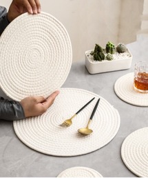 CERCA（チェルカ）の「Ein/【4サイズ展開】ナチュラル ロープ コースター/ランチョンマット（ランチョンマット/テーブルウェア）」