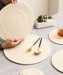 CERCA（チェルカ）の「Ein/【4サイズ展開】ナチュラル ロープ コースター/ランチョンマット（ランチョンマット/テーブルウェア）」