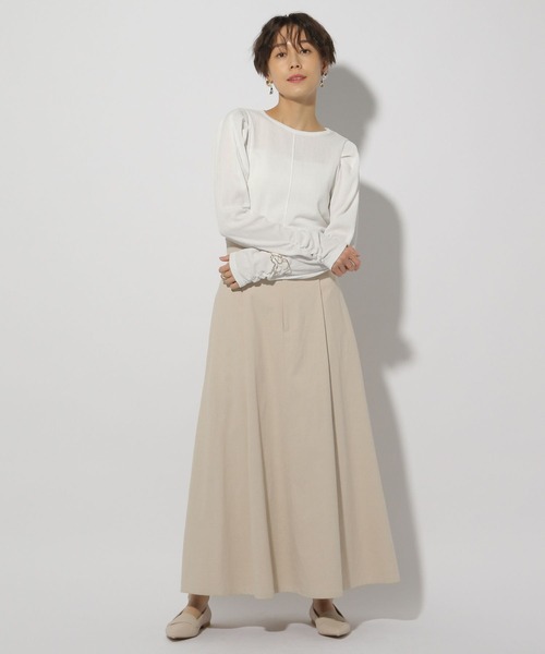 Elura(エルーラ)の「リネン混フレアスカート/316568(スカート・レディース・ライトベージュ/チャコールグレー・FREE)」の8枚目の写真