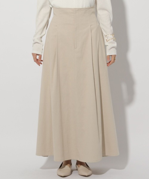 Elura(エルーラ)の「リネン混フレアスカート/316568(スカート・レディース・ライトベージュ/チャコールグレー・FREE)」の12枚目の写真
