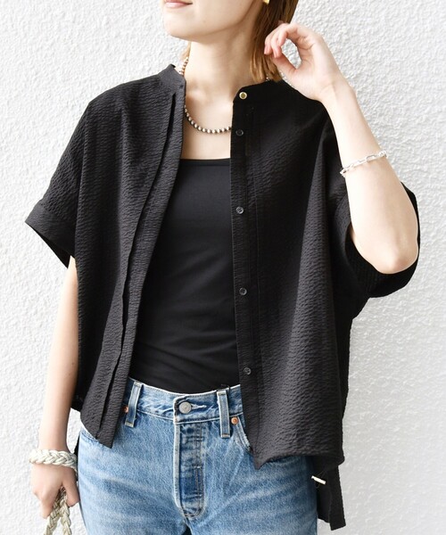 SHIPS for women / シップスウィメン 〈手洗い可能〉サッカー 裾 ドロスト ドルマン ブラウス 2 SHIPS｜<手洗い可能>サッカー 裾 ドロスト ドルマン ブラウス 2