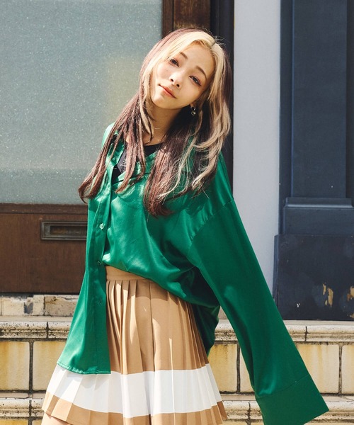 DURAS（デュラス）の「グロスオーバーシャツ（シャツ/ブラウス・レディース・グリーン/キャメル/パープル・SMALL/MEDIUM）」の19枚目の写真