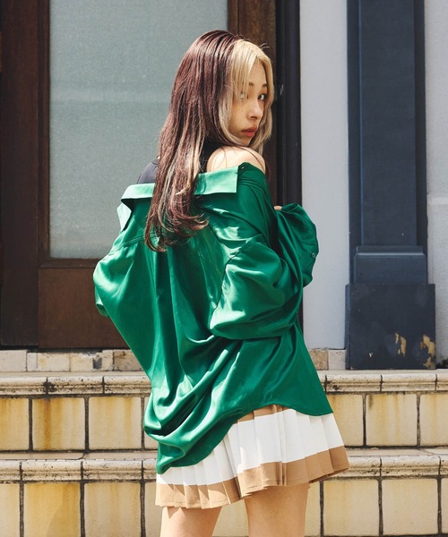 DURAS（デュラス）の「グロスオーバーシャツ（シャツ/ブラウス・レディース・グリーン/キャメル/パープル・SMALL/MEDIUM）」の22枚目の写真