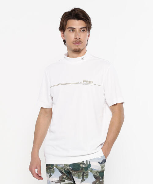 【PING APPAREL】カノコ 半袖ハイネックシャツ ＜NATIVE＞ (MENS)