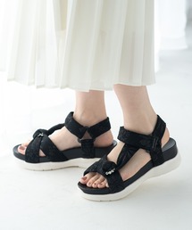 【厚底】【スポサン】ビジューターバンスポーツサンダル(215-53145)JELLY BEANS(ジェリービーンズ)